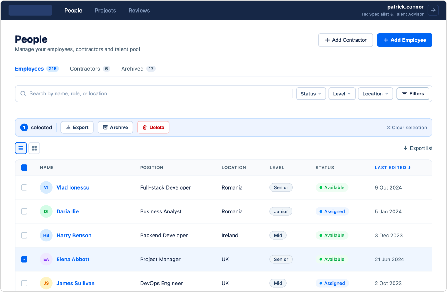 EmployeeBook people directory main page redesigned