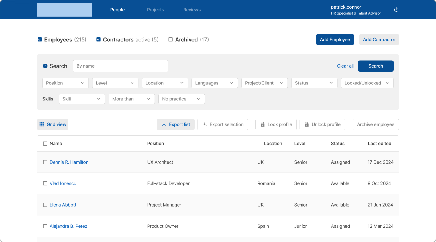 EmployeeBook people directory hero screen